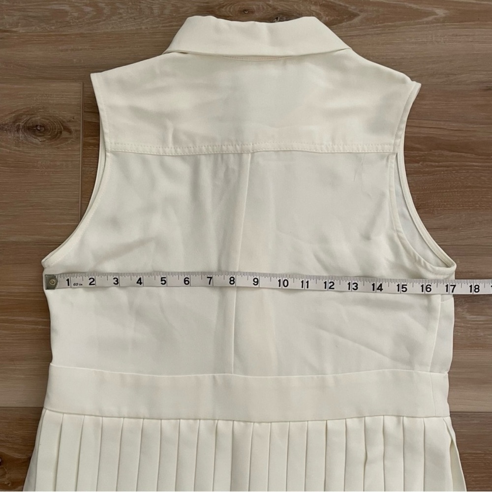 Karen Millen Soft Tailored Pleated Sleeveless Shirt Midi Dress 6 - Picture 4 of 9